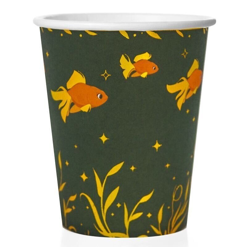 фото Стаканы (250 мл) Золотые рыбки, Темно-зеленый, Металлик, 6 шт.
