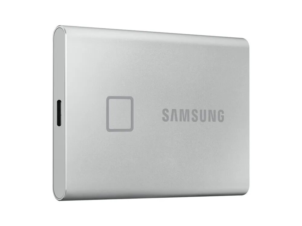 500 ГБ Внешний SSD Samsung T7 Touch, USB 3.2 Gen 2 Type-C, серебристый