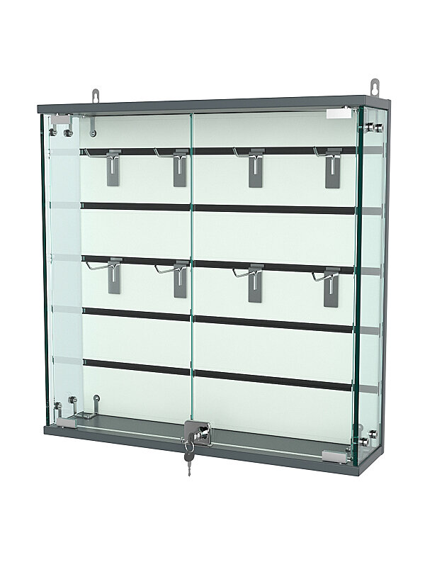 фото Витрина "атриум" настенная без полок №1-4, Темно-Серый 60 x 15 x 60 см