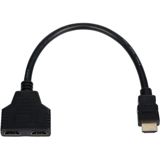 Переходник сплиттер Atcom AT0901 HDMI(m) на 2 HDMI(f), 0.1м