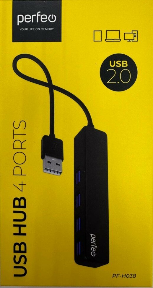 Perfeo USB-HUB 4 Port (PF-D0784 Black) чёрный