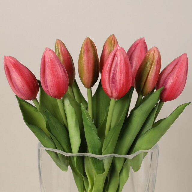 EDG Искусственный букет Тюльпаны - Hidalgo 29 см темно-розовые 21458655