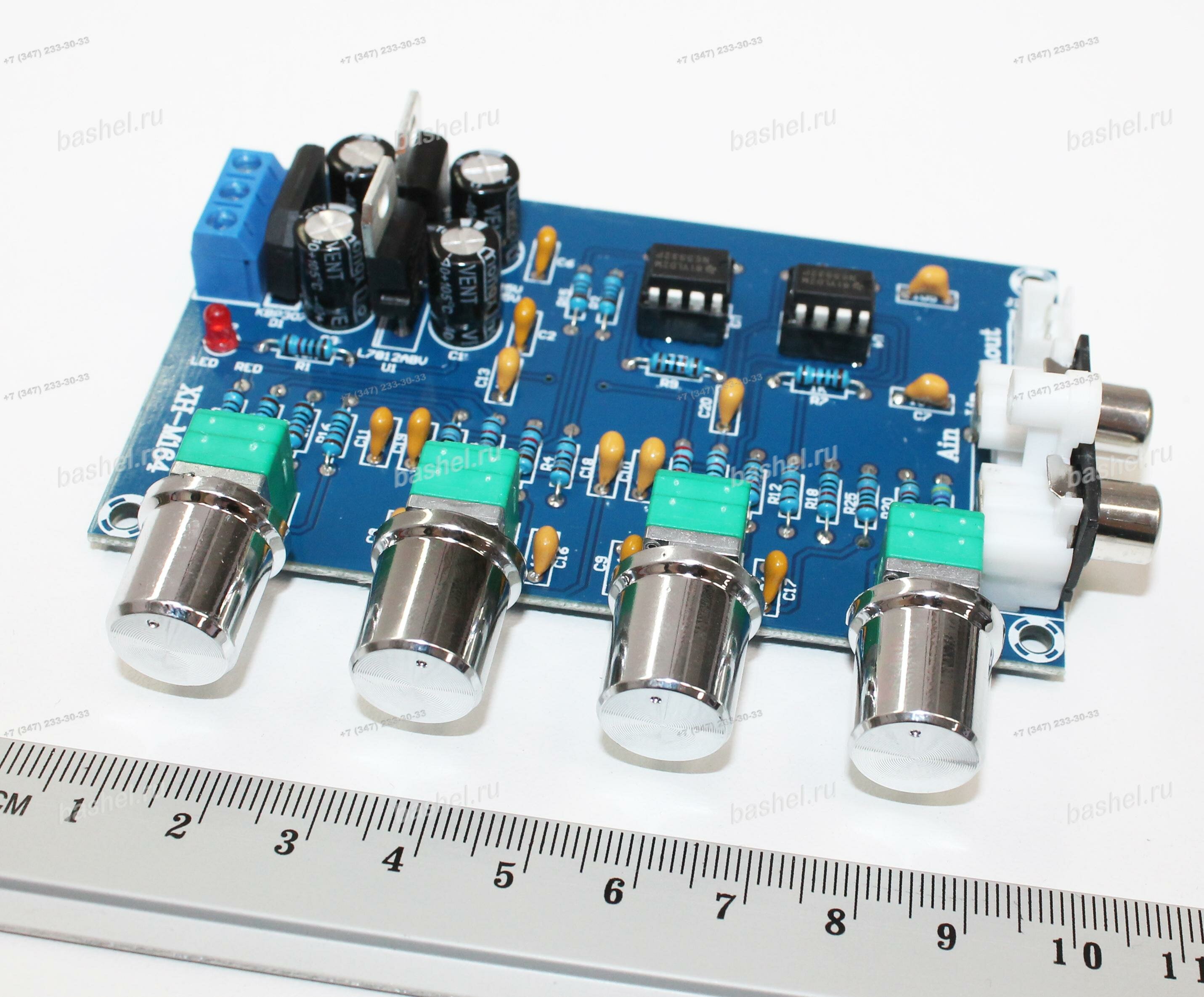 Эквалайзер стерео 4-х полосный активный на NE5532 AC 12-24V