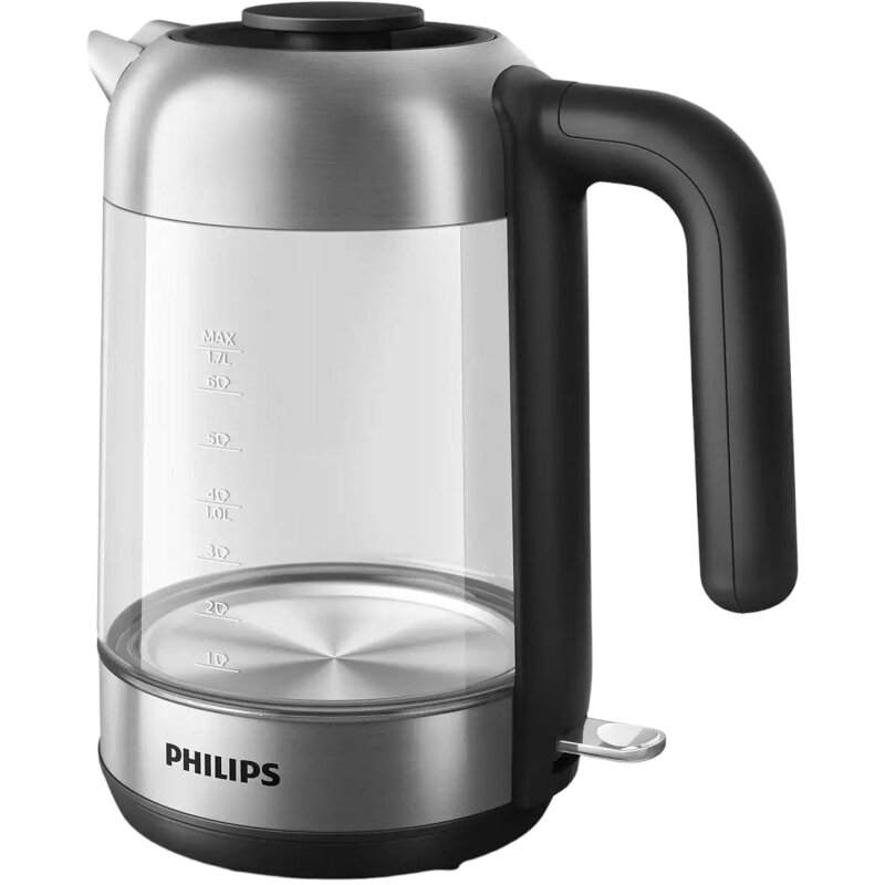 Чайник Philips HD9339/80, 2200Вт, 1,7л, стекло/нерж/черн. пластик