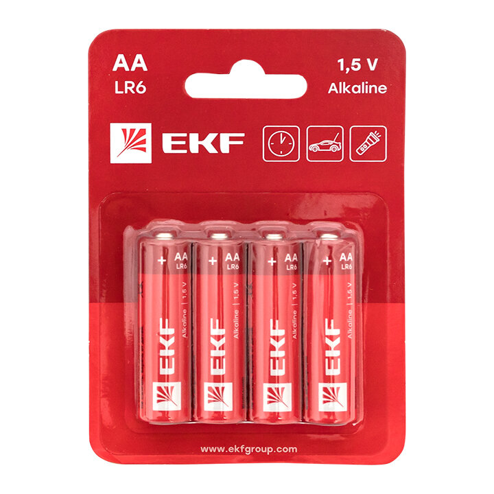 EKF PROxima Алкалиновая батарейка типа АА(LR6) блистер 4шт. LR6-BL4 (80 упак.)