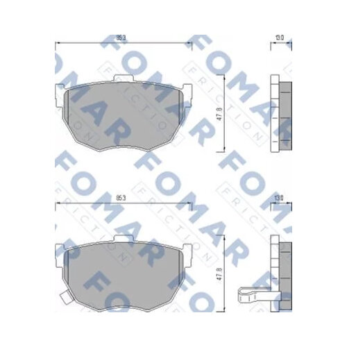 Колодки тормозные дисковые комплект Nissan Hyundai, FOMAR FO 451681 (1 шт.)