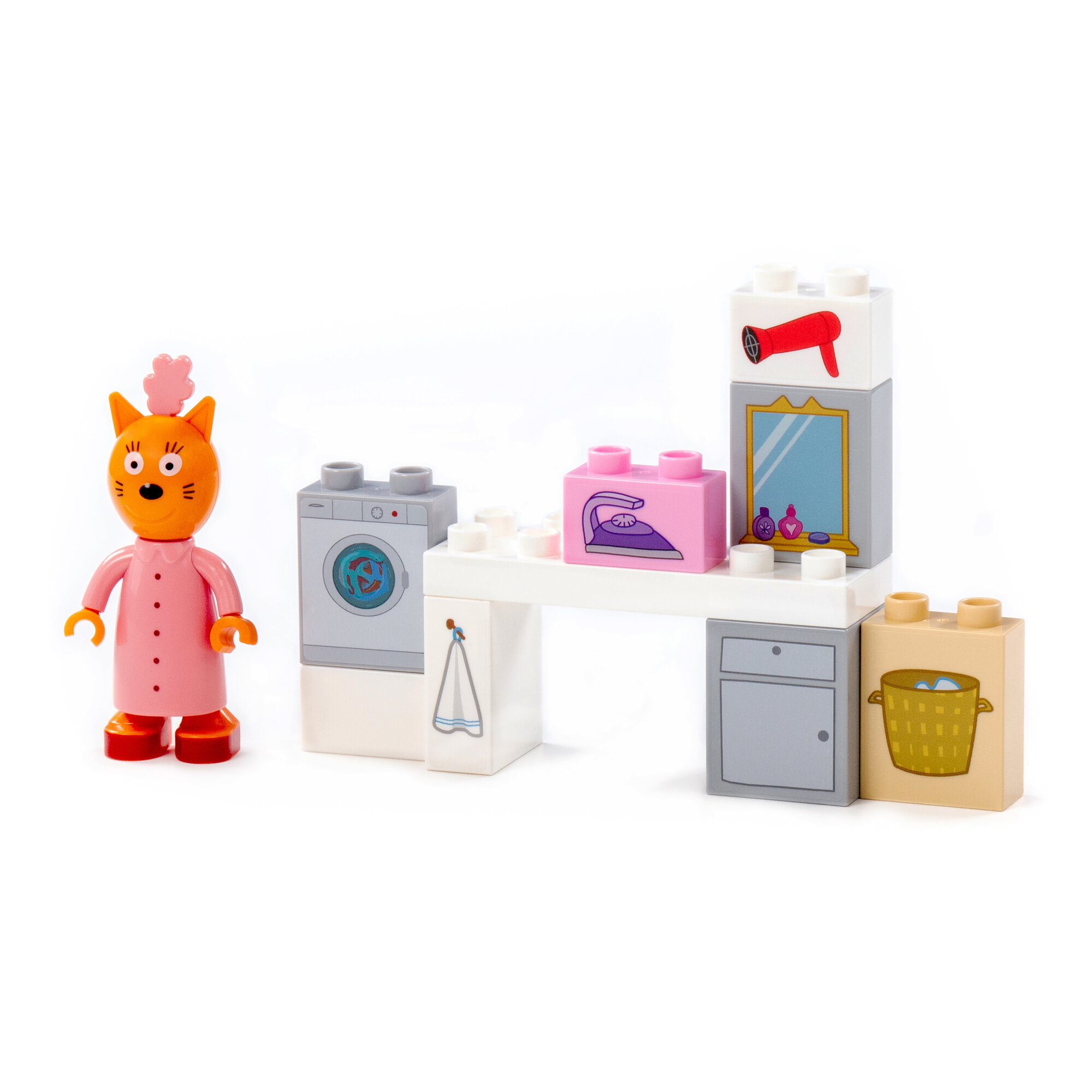 фото Конструктор Полесье Макси Три кота Мама и большая стирка 10 элементов 63769