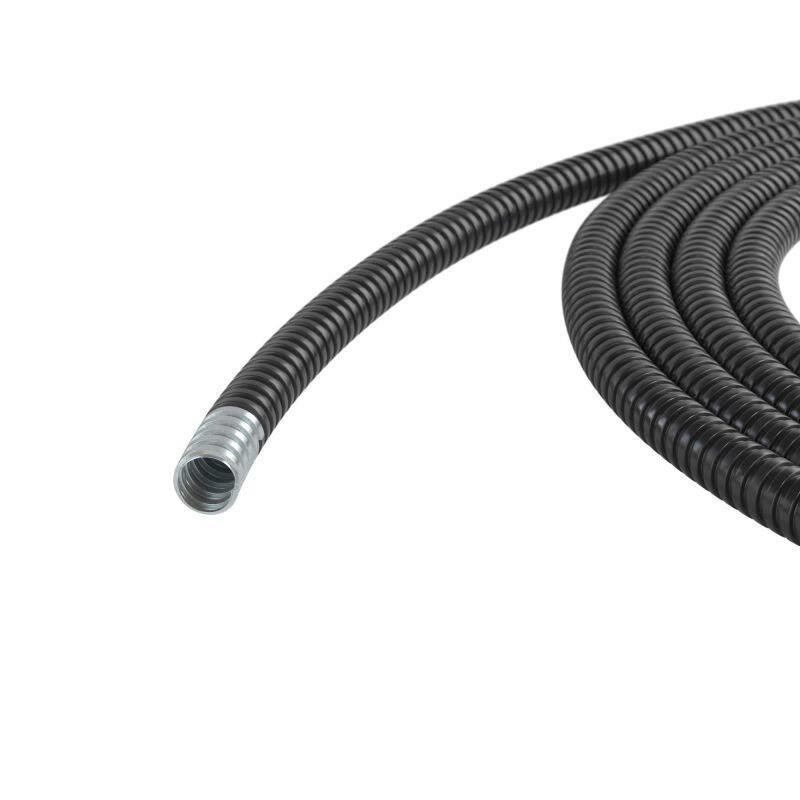 фото Металлорукав в ПВХ изоляции DN 15мм Dвн.15.5мм Dнар.19.5мм без протяжки черн. (уп.50м) DKC 6071R-015N