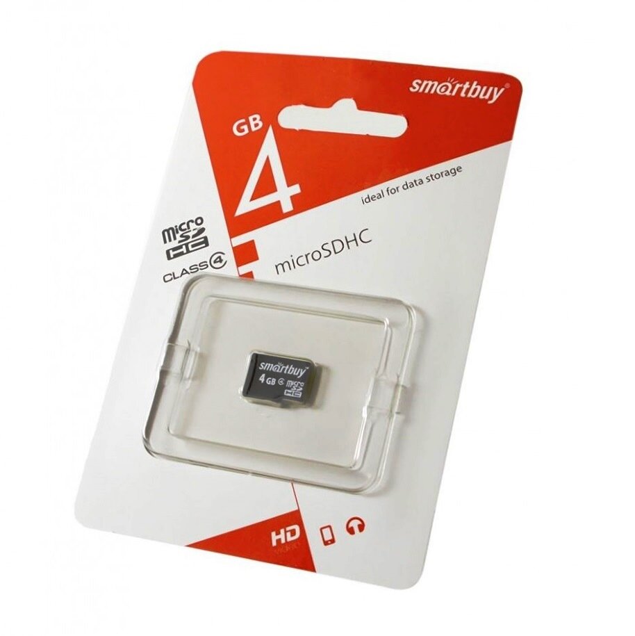 Карта флеш-памяти Micro SDHC Smart Buy 4Gb Класс 4