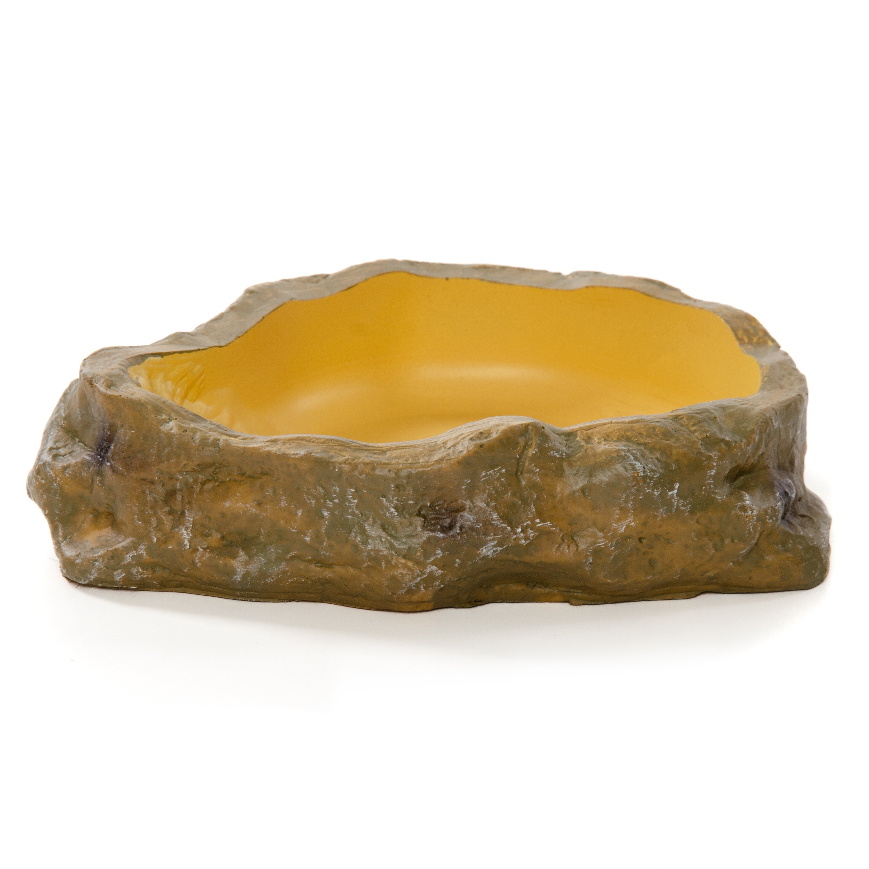 Поилка-купалка для рептилий MCLANZOO "Bowls" камень/бледно-жёлтая, 13.0х9.5х3.3см