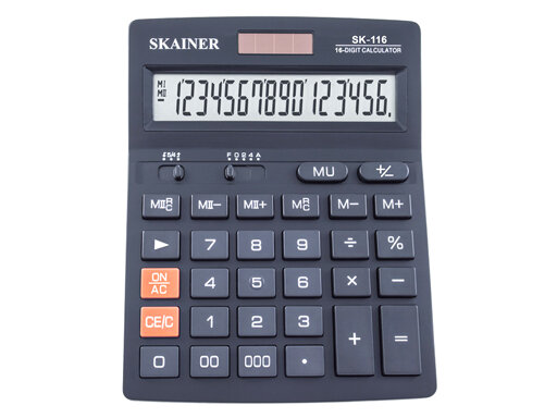 Калькулятор Skainer SK-116 больнасткальк.(пл.16 разрд2пит 2ламчер.140*176*45мм)