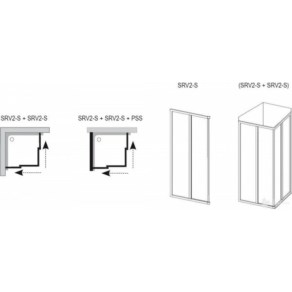 Supernova SRV2-S-90 14V70U02Z1 Душевое ограждение (дверь+стенка, сатин/transparent, 185х90 см) Ravak - фото №6