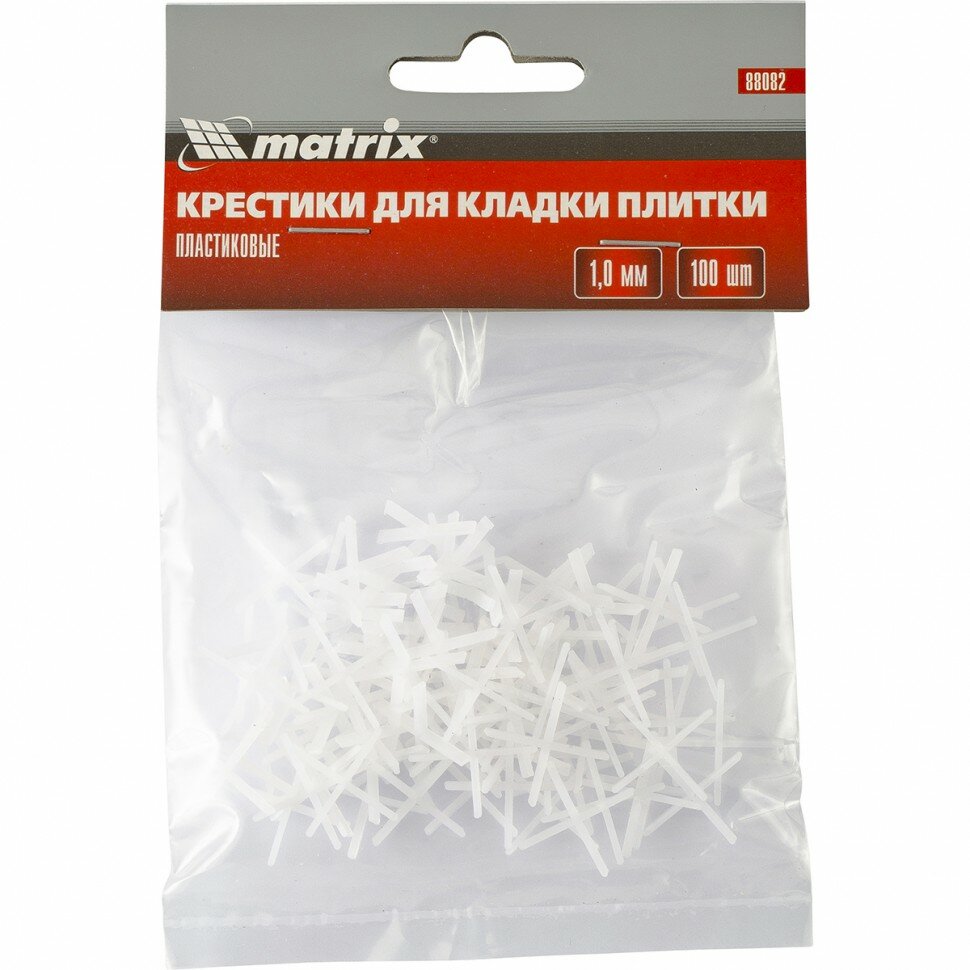 фото Крестики, 1.0 мм, для кладки плитки, 100 шт Matrix