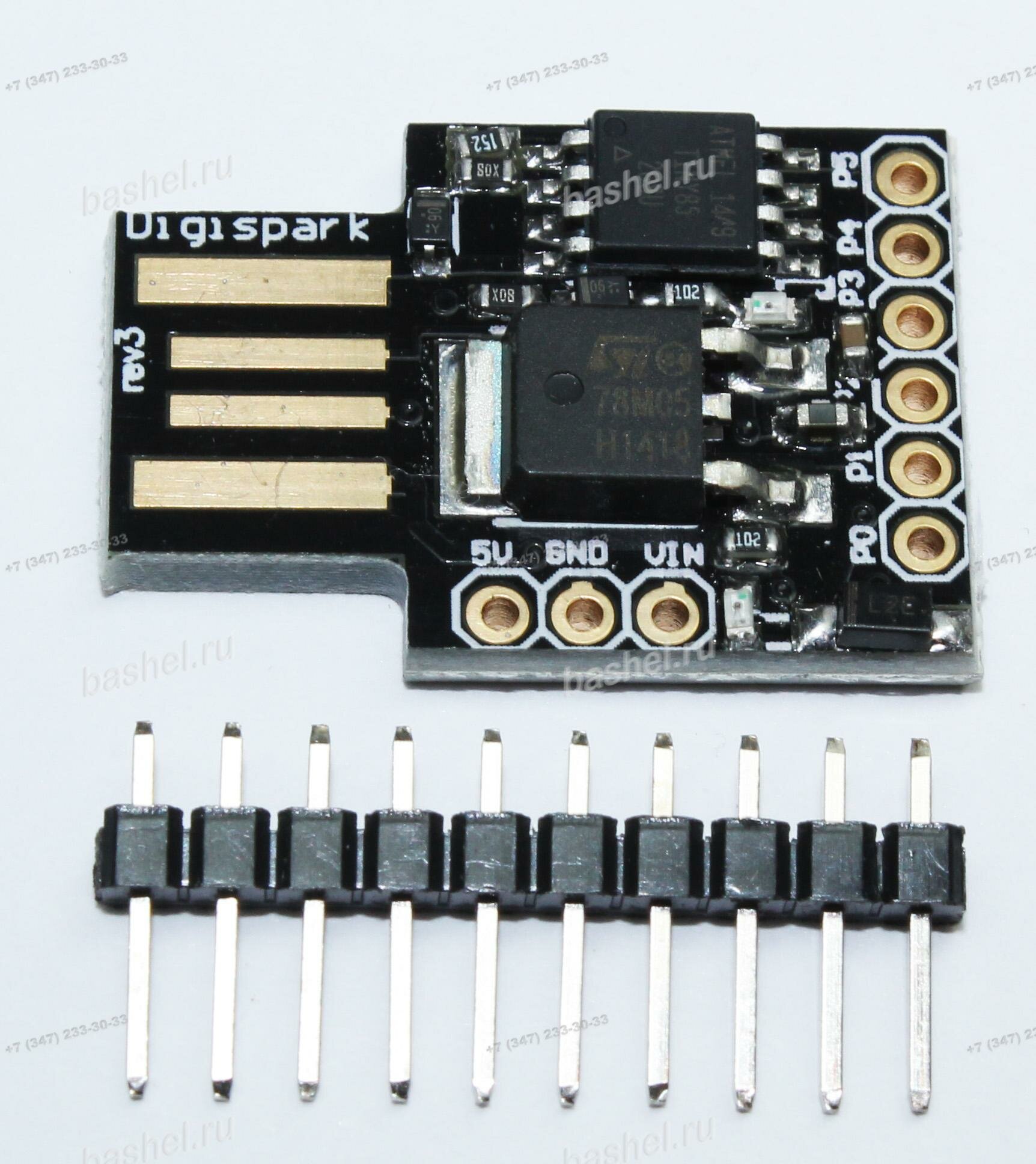 Digispark ATTINY85 USB Встраиваемый МК модуль на базе МК ATtiny85 электротовар