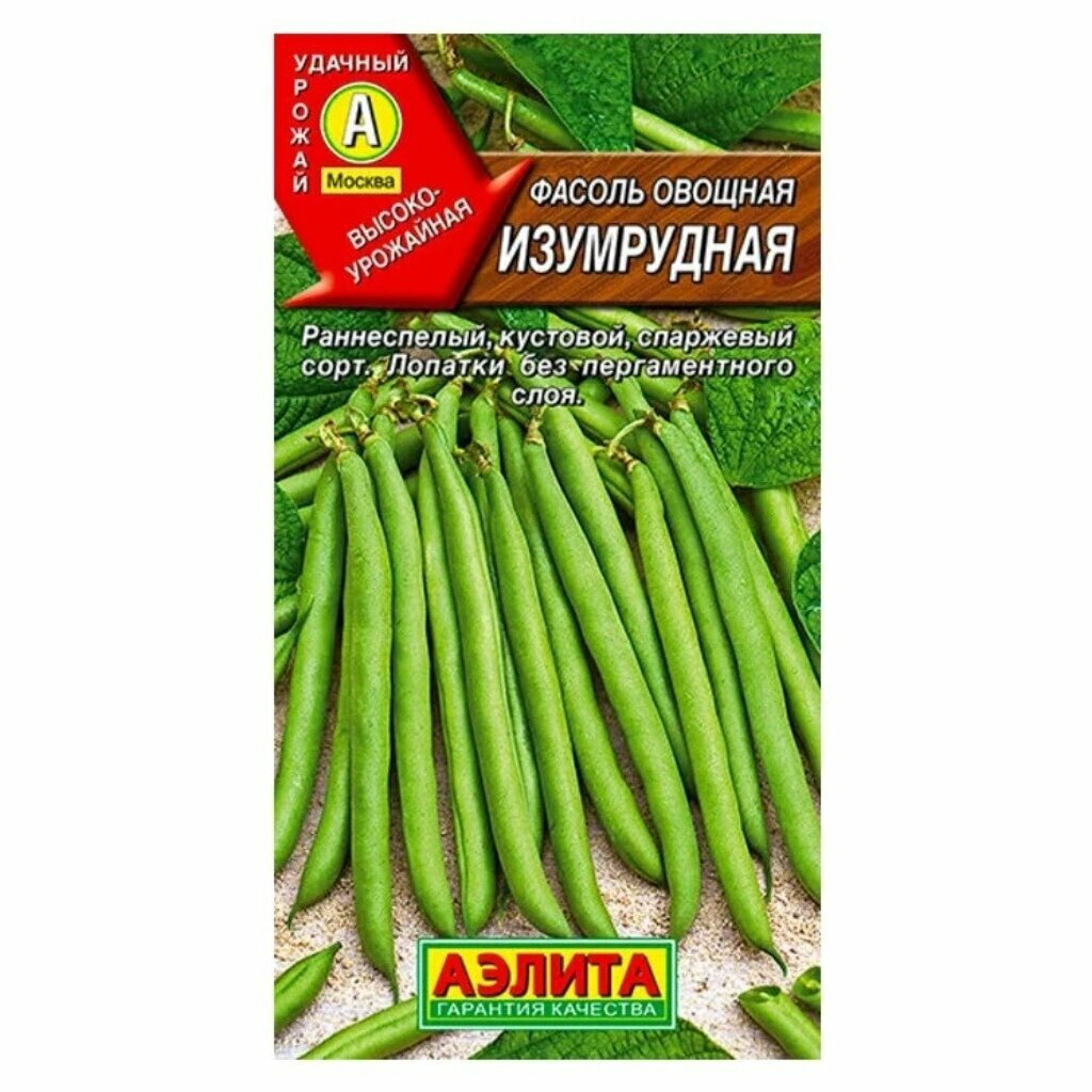 Фасоль Изумрудная зеленая кустовая спаржевая 5г Ср (Аэлита)