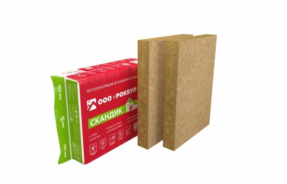 Утеплитель Rockwool Лайт Баттс Скандик 50х600х800 мм 576 кв. м