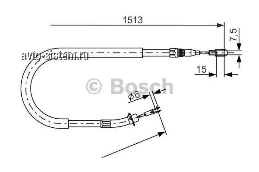 BOSCH 1987477852 Трос ручного тормоза