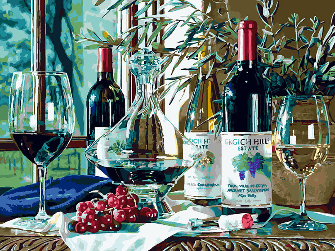 Картина по номерам Белоснежка «Натюрморт с оливковой веткой» (30х40 см, холст на подрамнике)