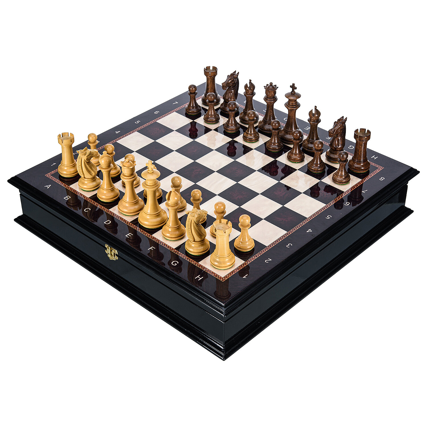 Подарочные шахматы ручной работы "Стаунтон" 48х48 см