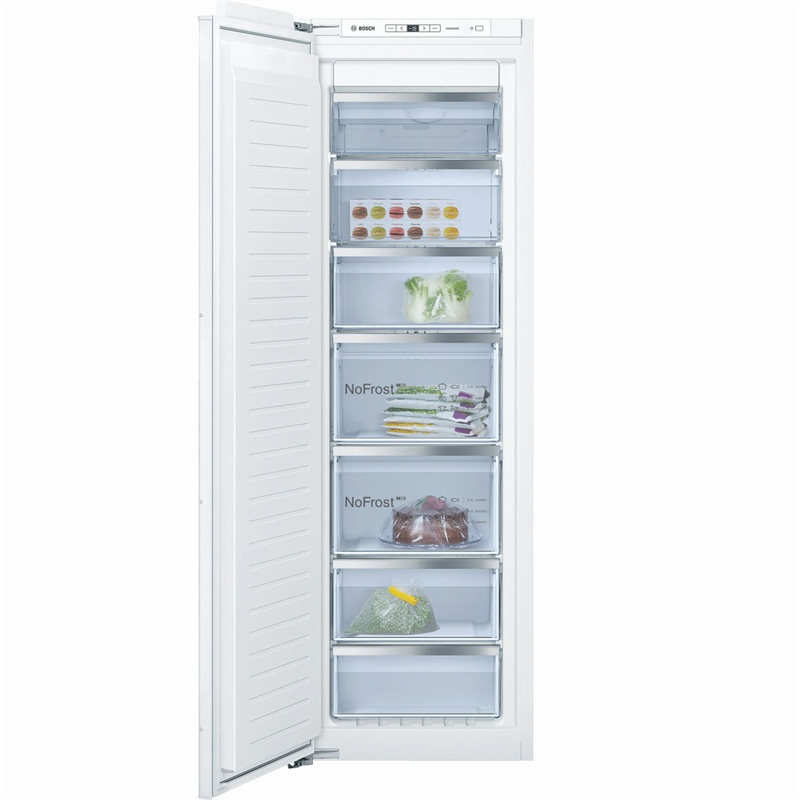 однокамерный морозильный шкаф встраиваемый морозильник, 235л, 1-камерный, генератор льда, 55.8x54.5x177.5см, белый