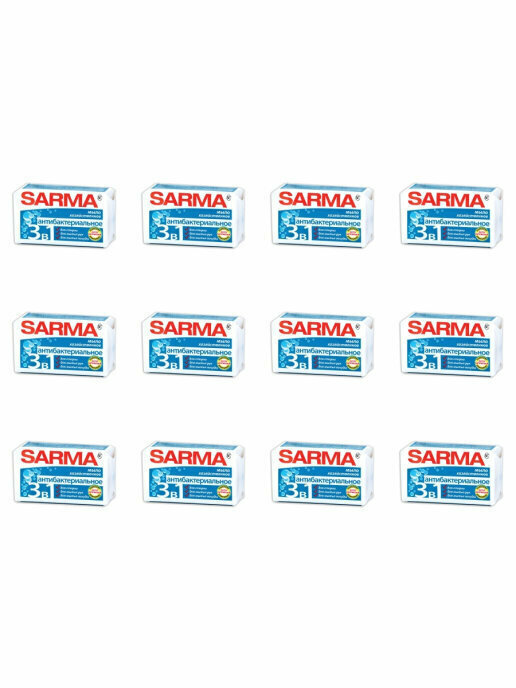 фото Сарма хозяйственное мыло Антибактериальное 140г 12 упаковок /