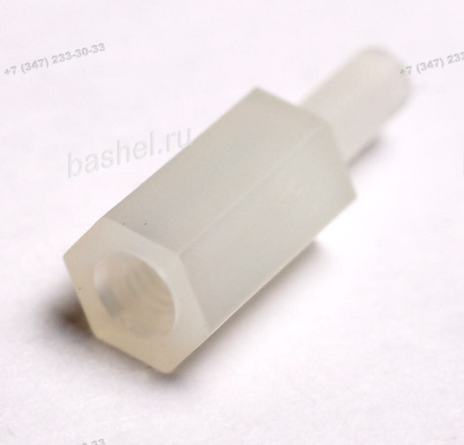 HTS2,5-08, Стойка для печатных плат, шестигранная, 8 мм, М2.5, пластик