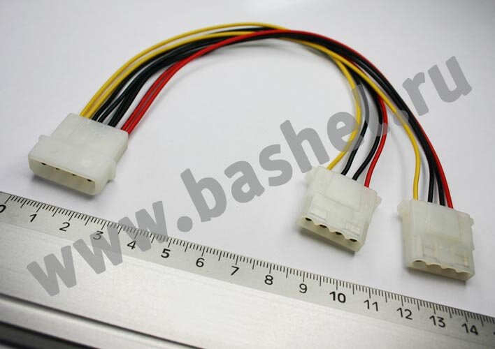 Разветвитель питания IDE 1->2 big, 5+12V, ORIENT