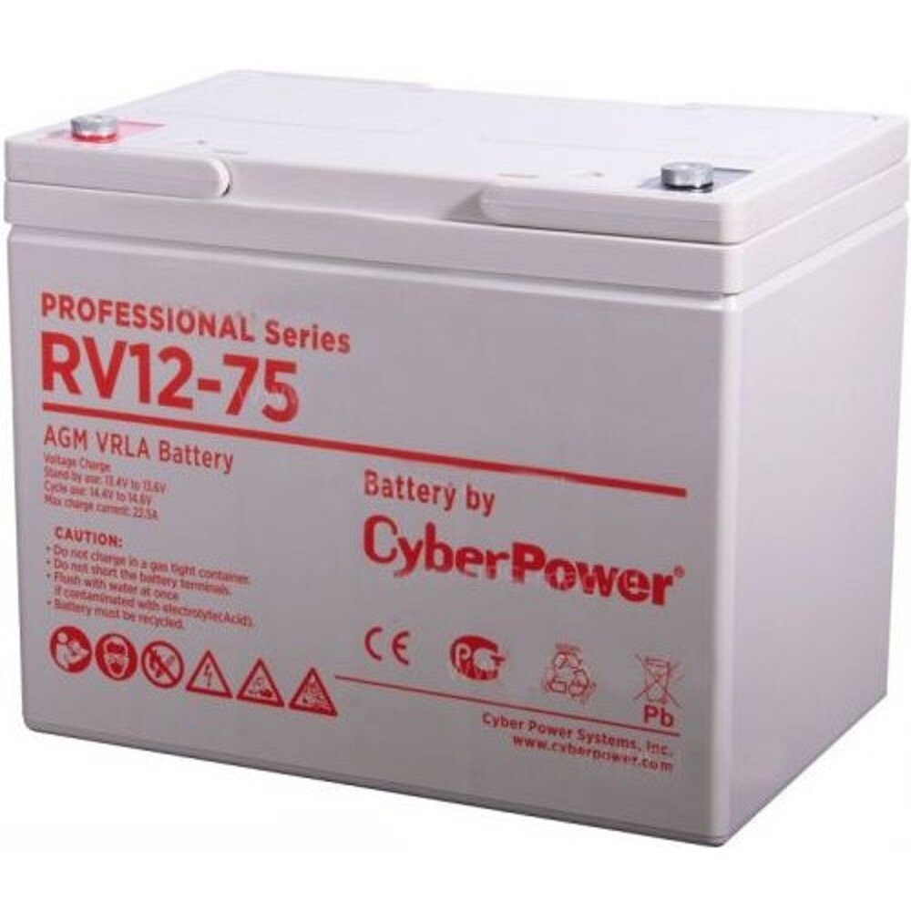 CyberPower батареи/комплектующие к ИБП CyberPower Аккумуляторная батарея RV 12-75 / 12 В 75 Ач