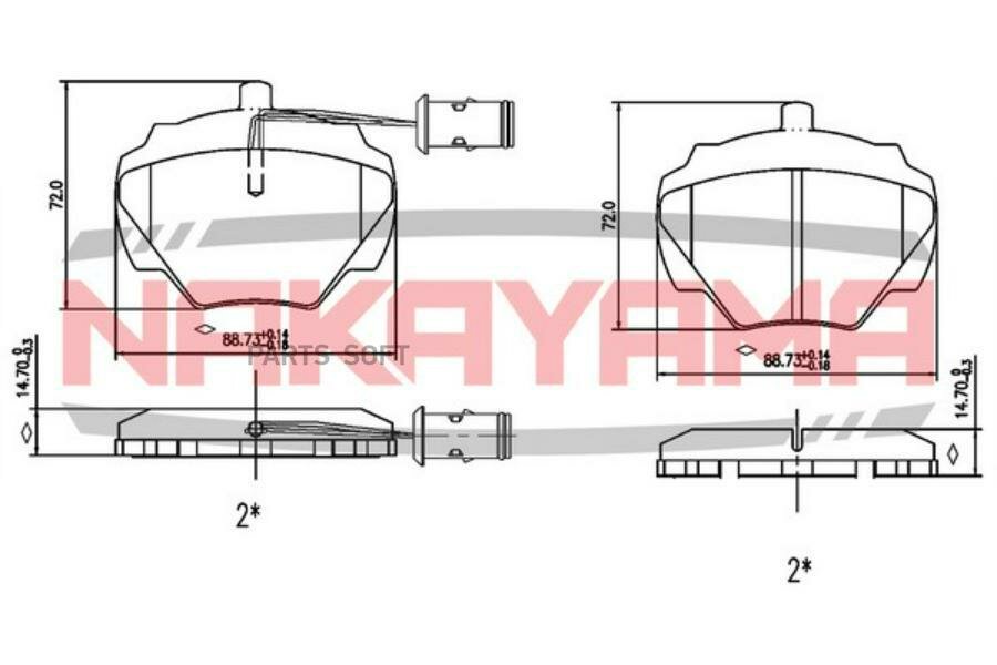 NAKAYAMA HP8290NY Коодки тормозные дисковые задние LANDROVER RANGE