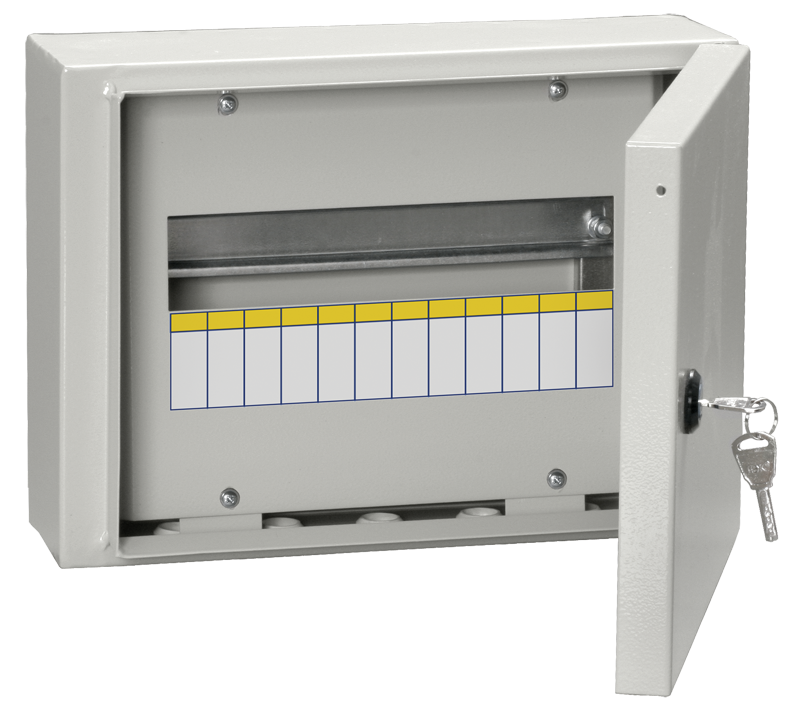 Щит ИЭК ЩРН-12(з) навесной с замком металлический IP54