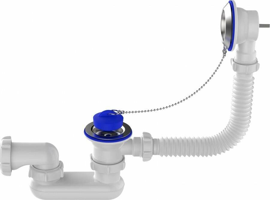 фото Aquant Сифон для душевого поддона 11/2''х40 плоский регулируемый с металической решеткой, V615-14-MR (арт. 876388)