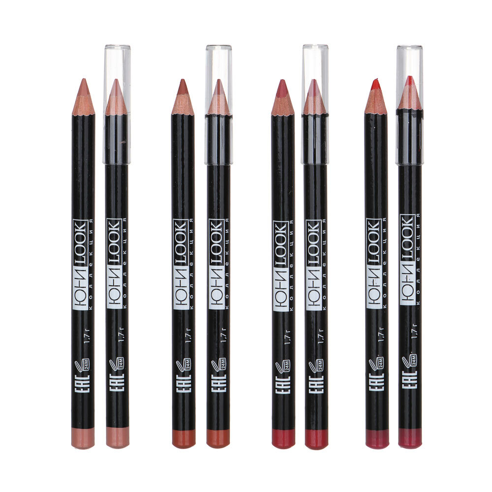 ЮНИLOOK Карандаш для губ, 1,7 г, 4 тона, КГ-19, 12 штук