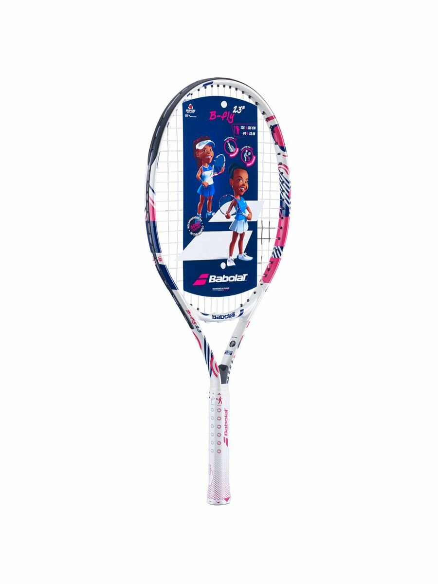 Ракетка для большого тенниса дет. BABOLAT B`FLY 23 Gr000, 140486, для 7-9лет, алюминий, со струнами,