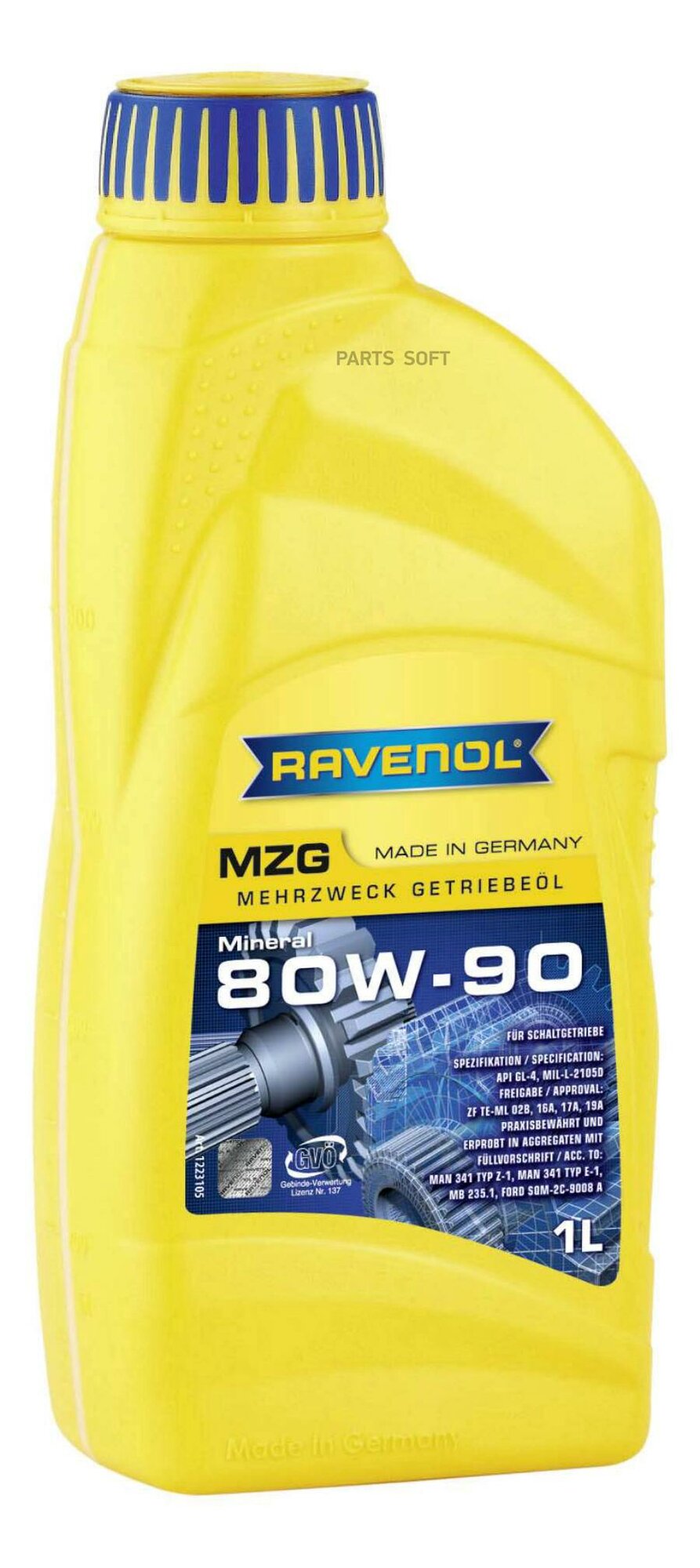 RAVENOL 1223105-001-01-999 Трансмиссионное масо RAVENOL Getriebeoel MZG SAE 80W-90 GL-4 ( 1) new