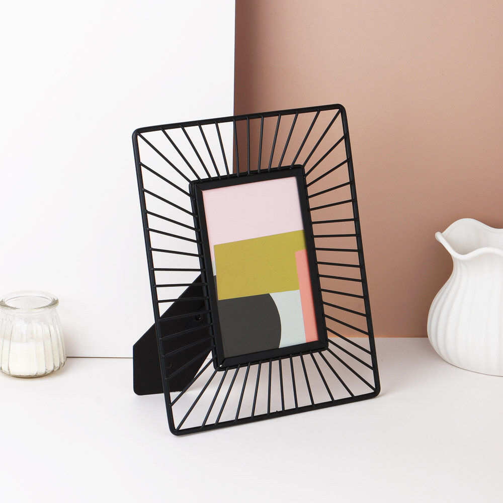 фото Фоторамка металлическая черная 10х15 см