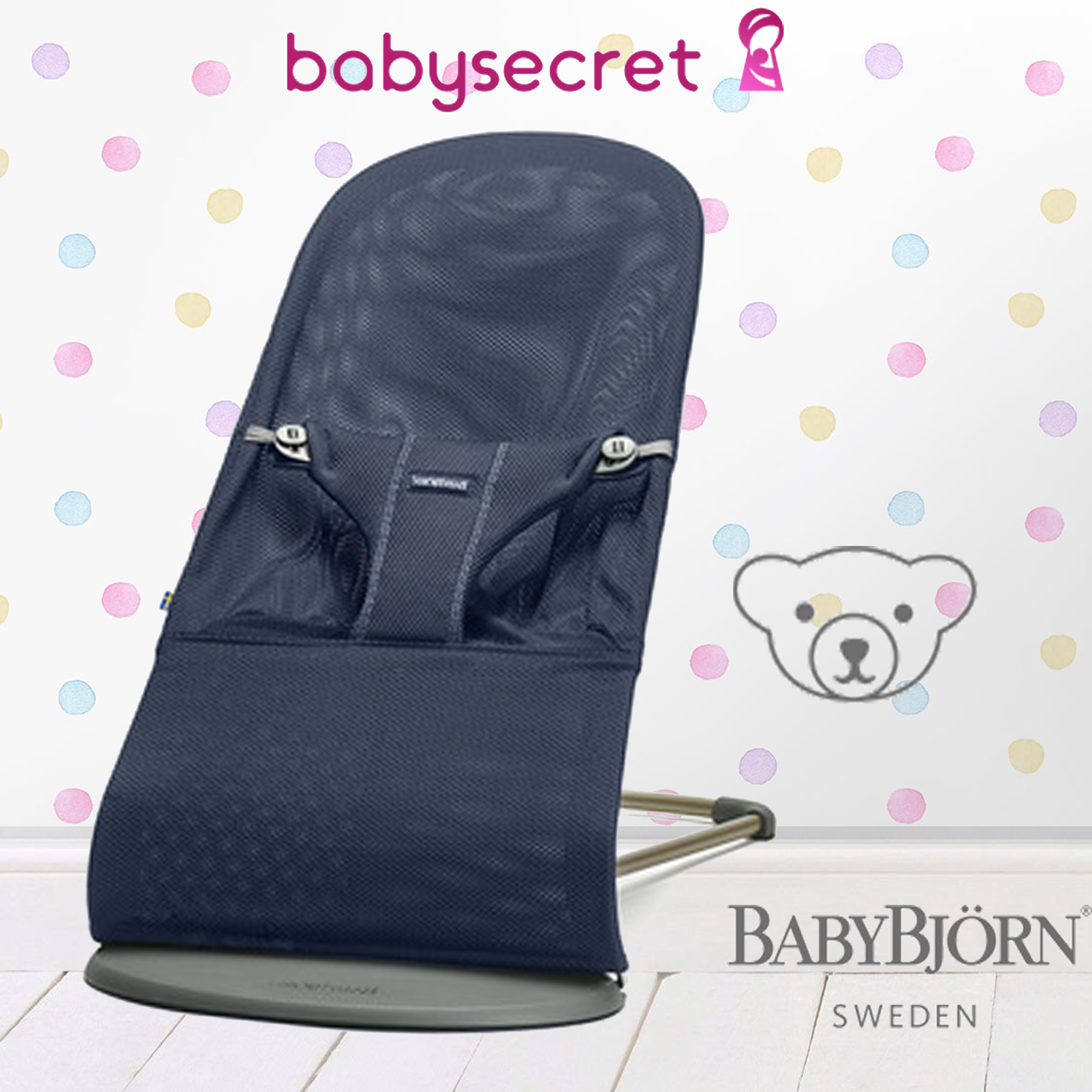 Детский шезлонг BabyBjorn Bliss Mesh (темно-синий) (060.03)