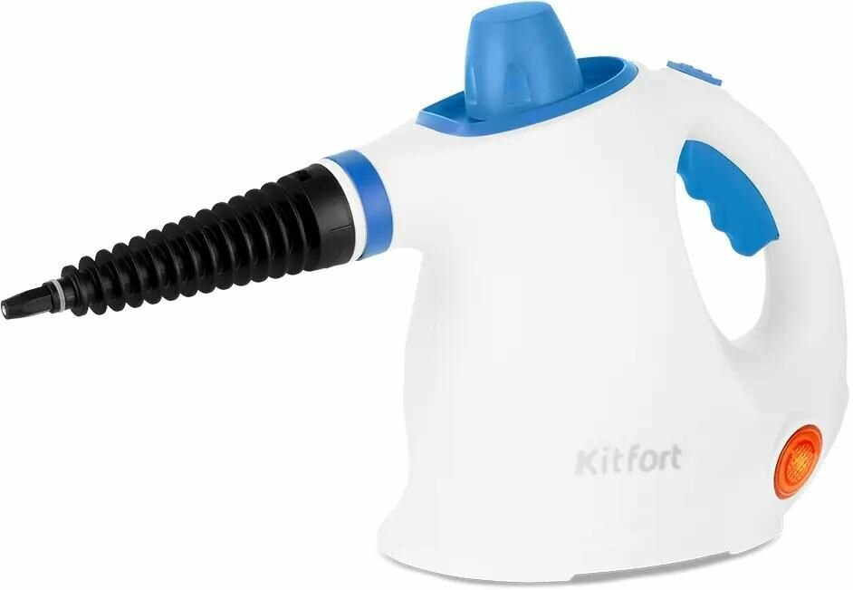 Пароочиститель ручной KitFort КТ-9194-3, синий/белый