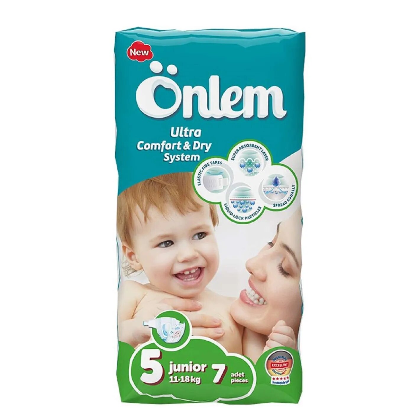 Детские подгузники Onlem Classik 5 (11-18 кг) mini 7 шт в упаковке
