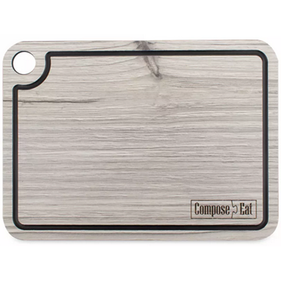 фото Доска разделочная с желобом Composeeat DRJ24182058OA4, серия Elegance, композитный материал, 24x18 см, белое дерево