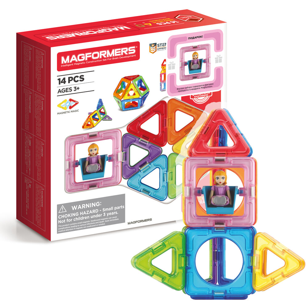 Магнитный конструктор MAGFORMERS 715013-П Basic Plus 14 Set - Принцесса