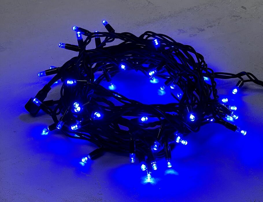 фото Уличная гирлянда Legoled 75 синих LED ламп 10 м, мерцание 100%, черный каучук, соединяемая, IP44, BEAUTY LED LL75ABL-1-2B