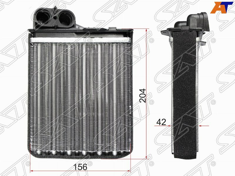 Радиатор отопителя для Рено Логан 1 фаза 2 2009-2015 год выпуска (Renault Logan 1 Фаза 2) SAT ST-DC01-395-A0