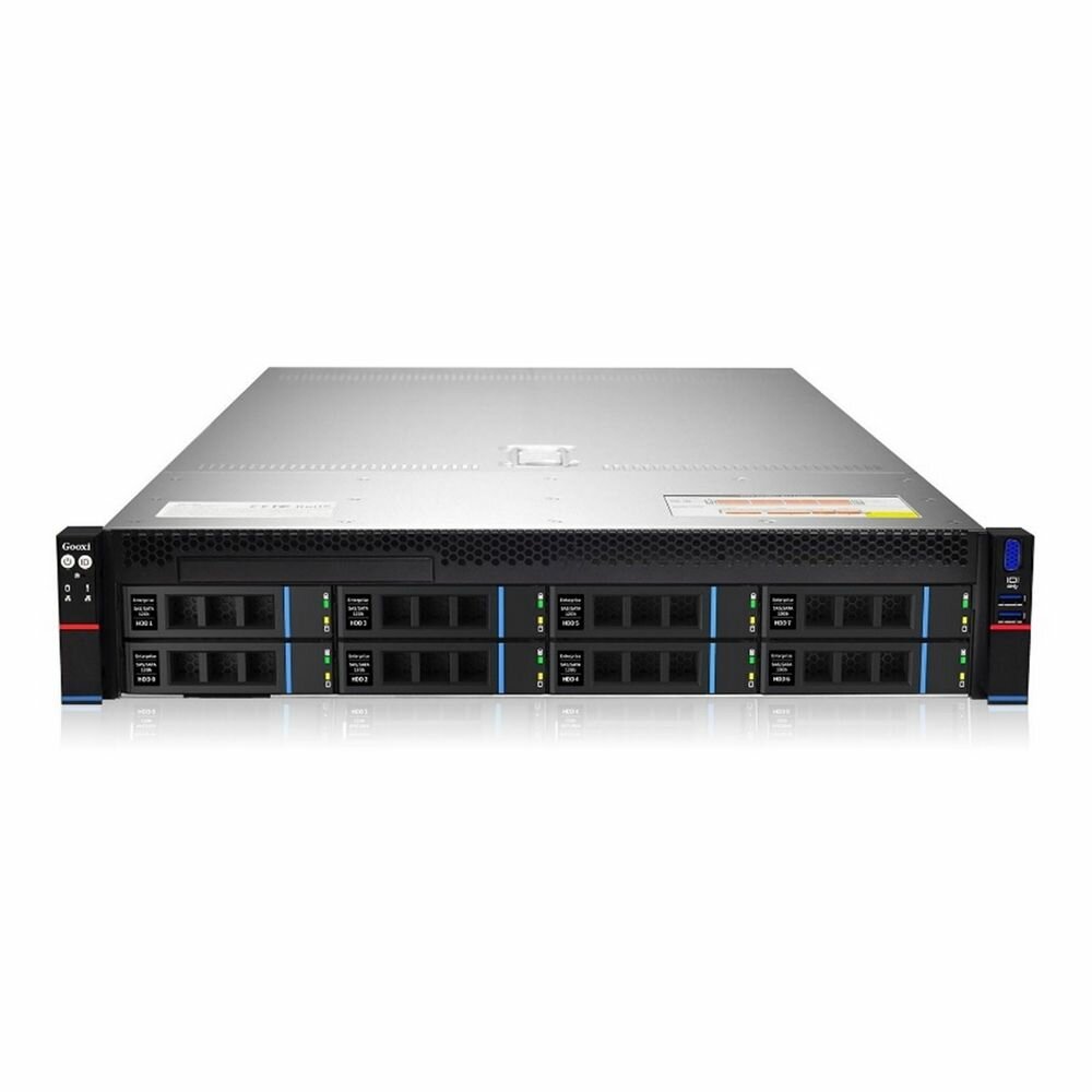 Сервер Gooxi SL201-D08R-G3 2 x /без накопителей/количество отсеков 3.5" hot swap: 8/2 x 550 Вт/LAN 1 Гбит/c
