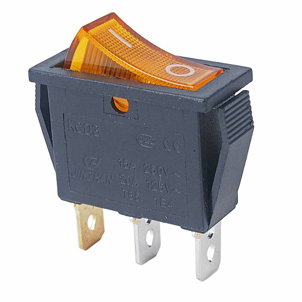 фото Выключатель клавиша 2-х позиционный прямоугольный зеленый/желтый/синий/красный с подсветкой, ПП-139, NO NAME