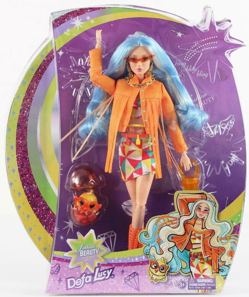 Кукла DEFA Lucy "Fashion Beauty", 29 см, с питомцем цыпленком и аксессуарами, очки, сумка-кристалл, шарнирная, в блистере