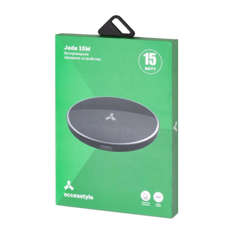 Беспроводное зарядное устройство Accesstyle Jade 15W, USB, черный Noname - фото №5