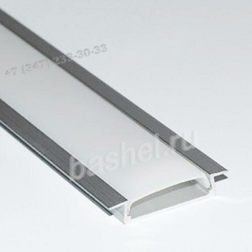 фото SP-253 30x6x2000 ANOD (матовый экран, 2м.), Профиль алюминиевый встраиваемый, 2000х30х6мм, Виасвет, Для всех двухрядных электротовар