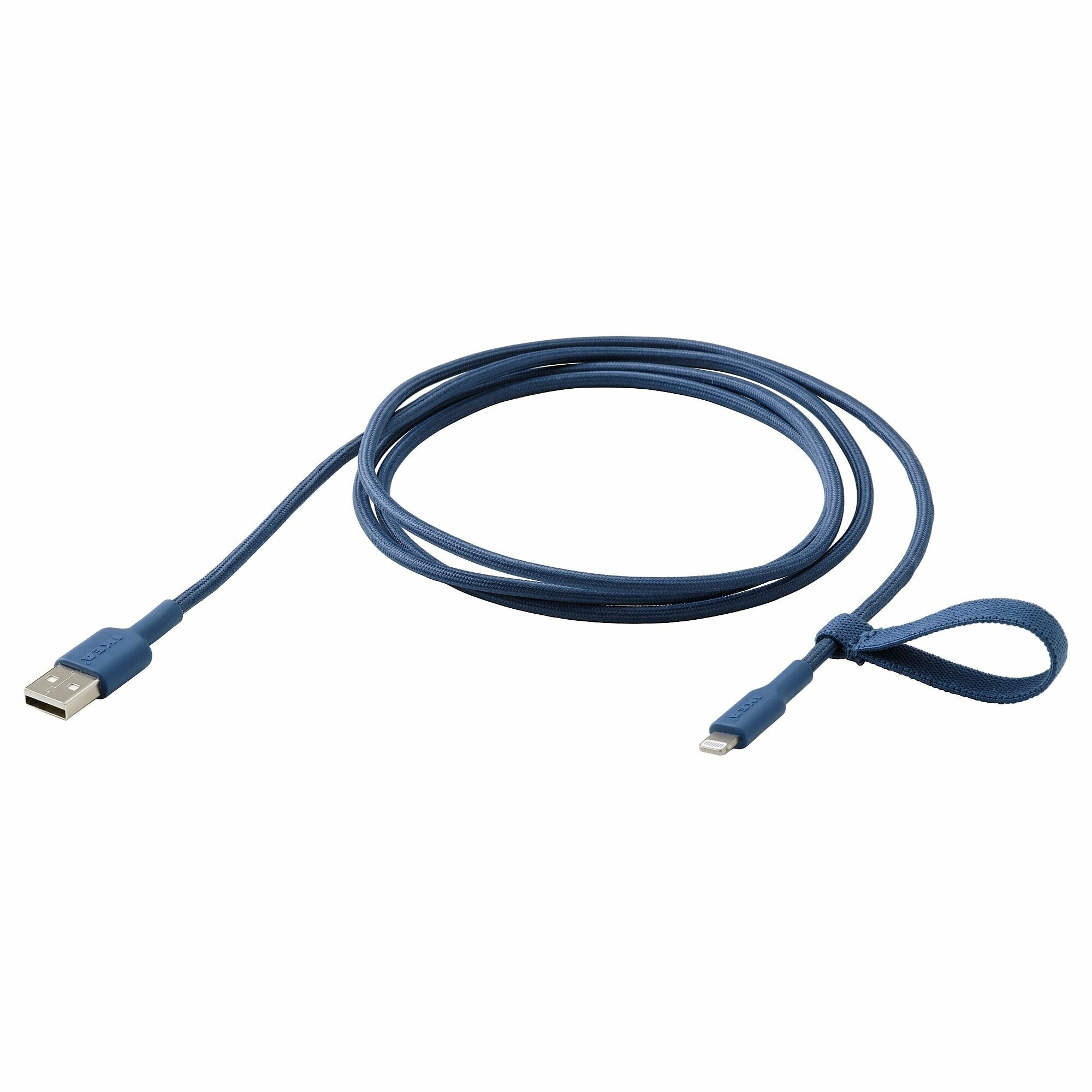 Икея / IKEA LILLHULT, LILLHULT, Кабель Lightning-USB, синий, 1,5 м