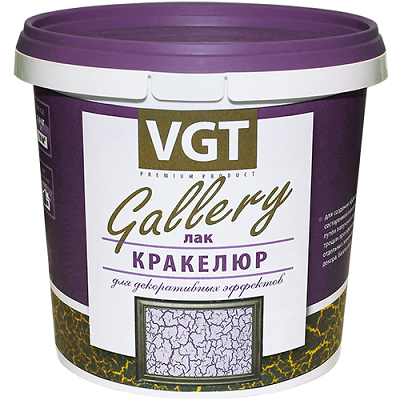 Лак Кракелюр VGT Gallery 0.2кг для Создания Трещин как Промежуточное Покрытие Бесцветный / ВГТ Кракелюр.