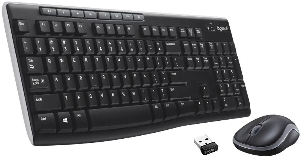 Комплект мыши и клавиатуры Logitech MK270 черный/черный USB (920-003381)